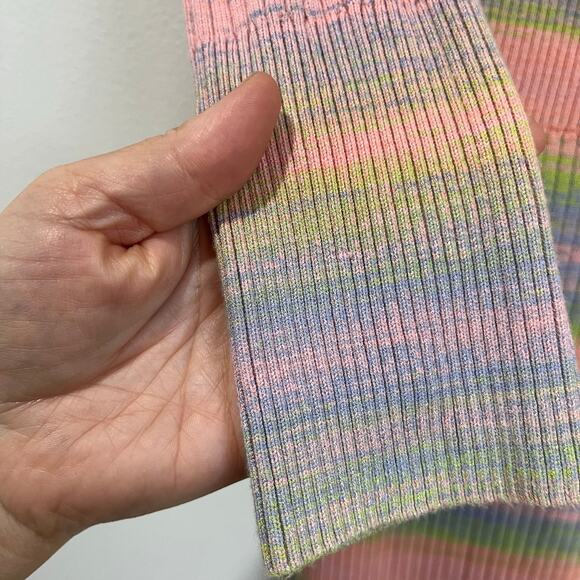 Anthropologie Daily Practice Sweater Dress Small Pastel Stripe Knit Midi Chic - Picture 4 of 11